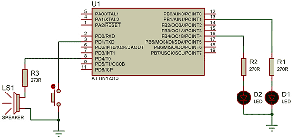 8 битный AVR микроконтроллер с 1 КБ внутрисистемно программируемой Flash памяти